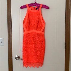 ASTR Neon Coral Mini Dress